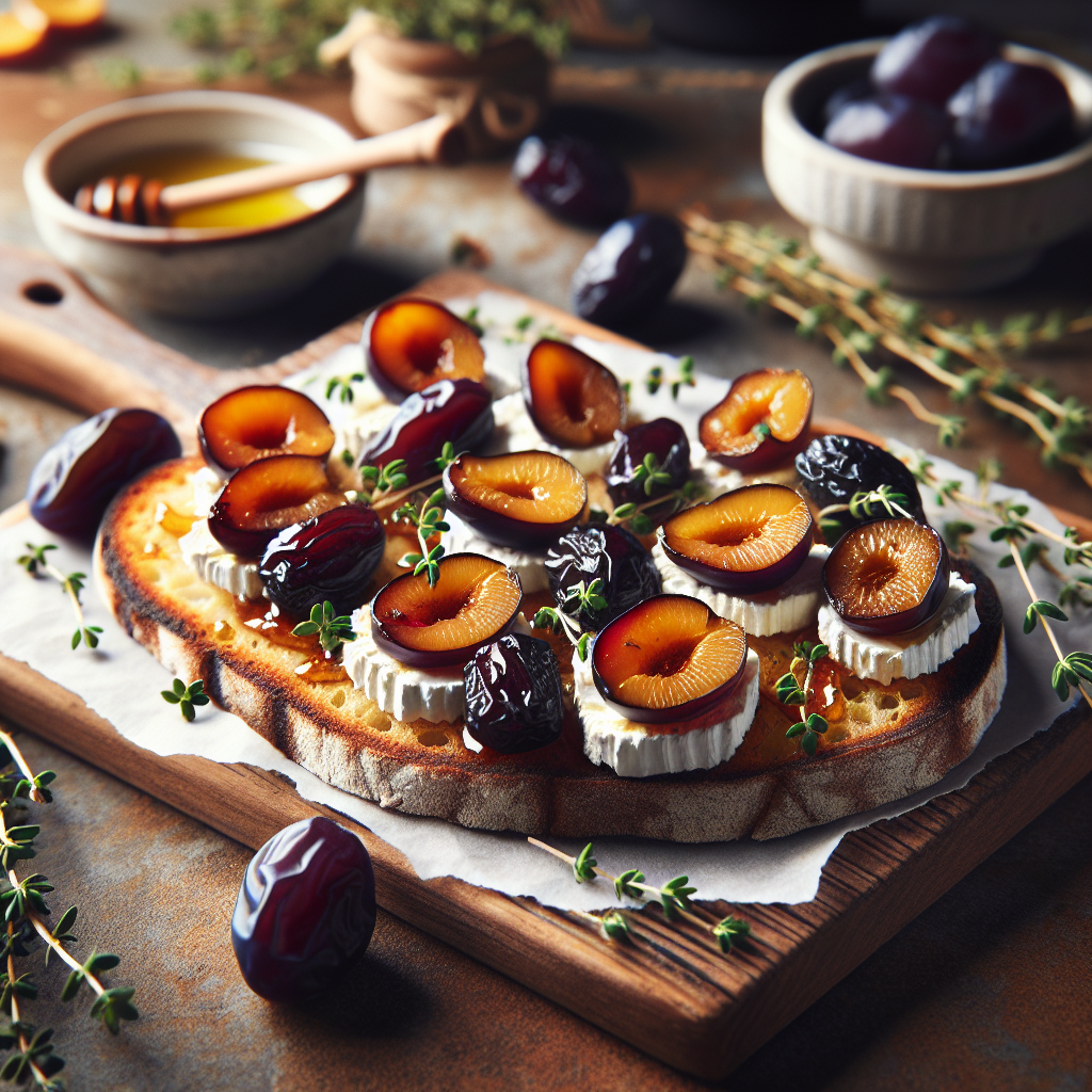 Image de Tartine de fromage de chèvre aux pruneaux d'Agen