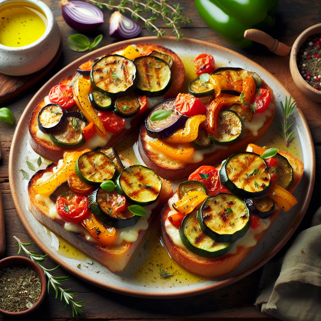 Image de Tartines de ratatouille gratinées