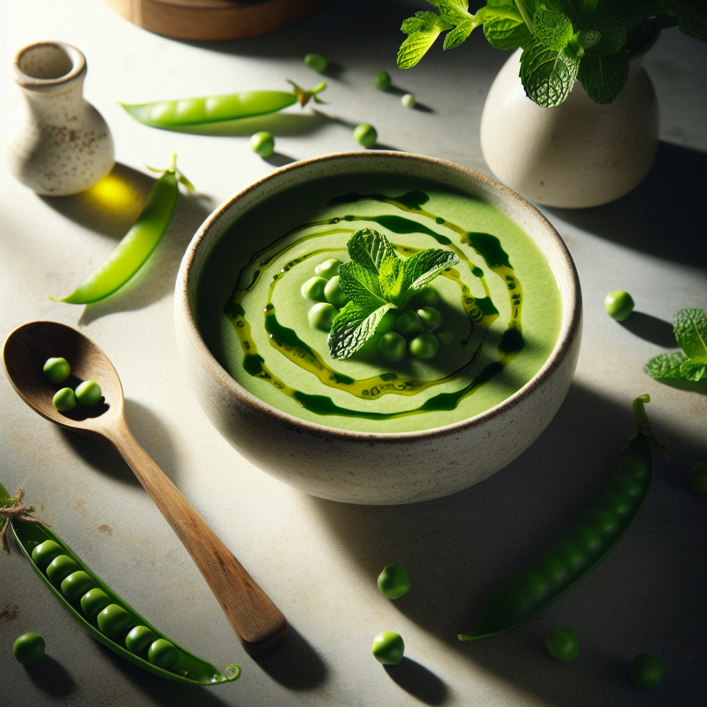 Image de Velouté de petits pois à la menthe