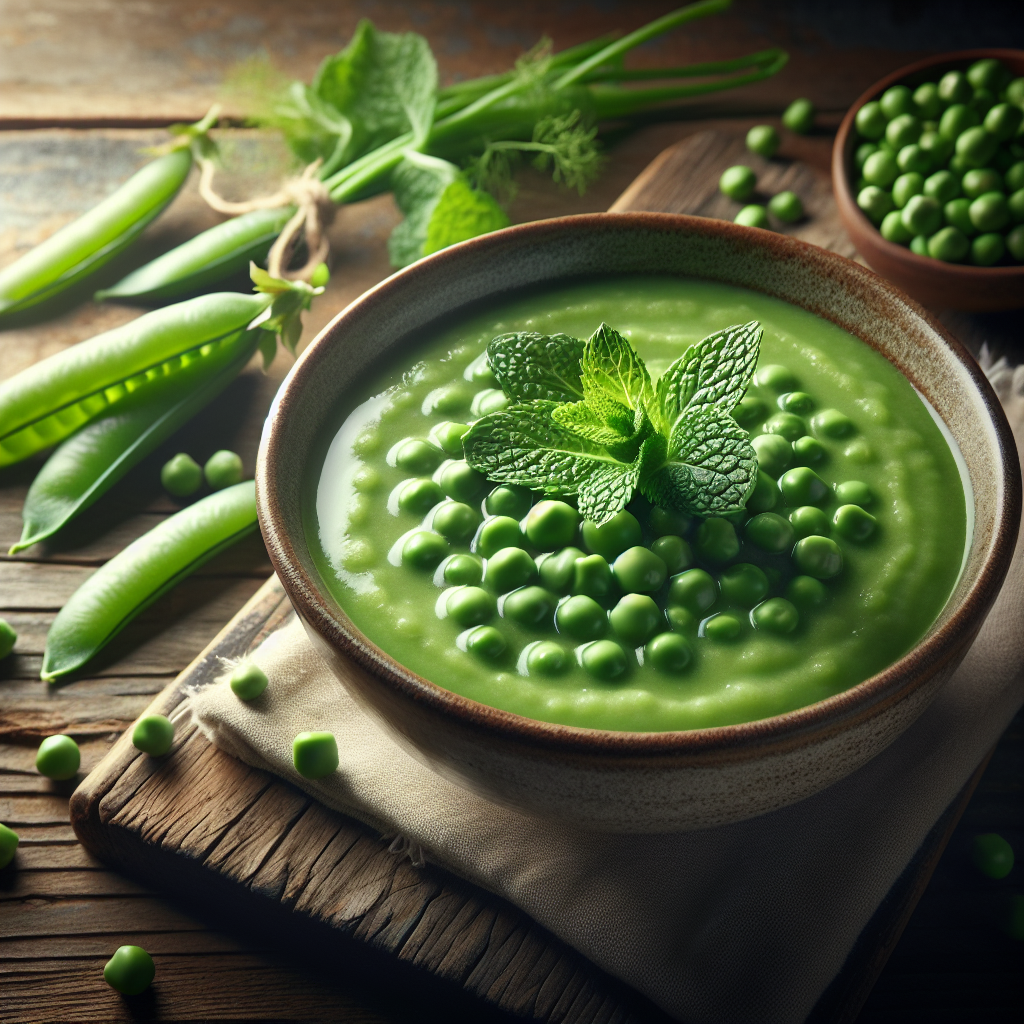 Image de Velouté de petits pois à l'étuvée et menthe