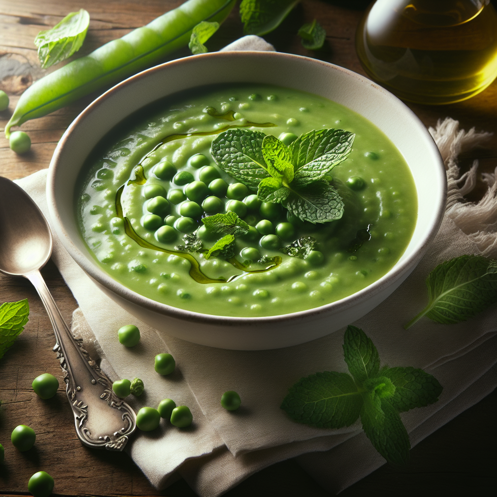 Image de Velouté de petits pois et menthe 