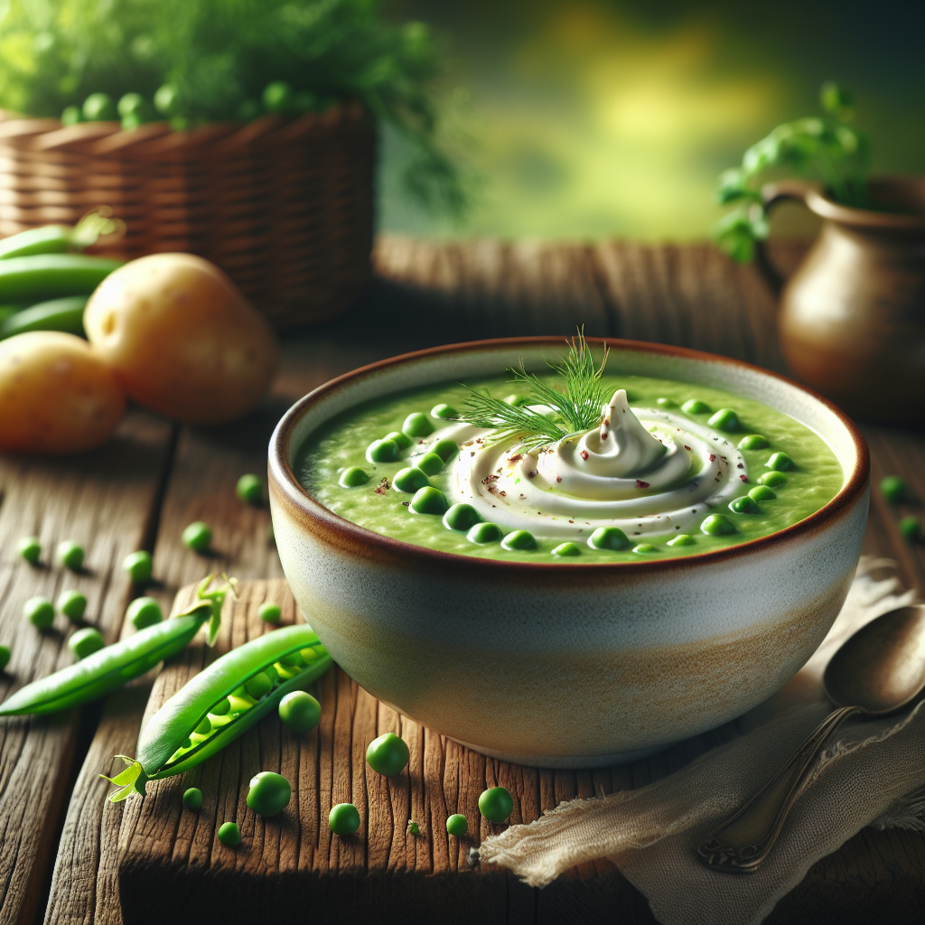 Image de Velouté de petits pois et pommes de terre\